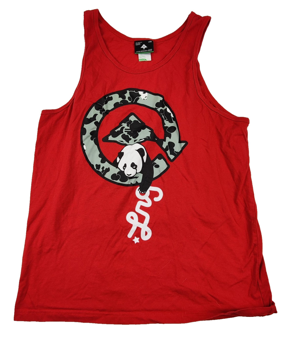 LRG Shirt Mens Medium Red Panda Logo Camo Graphic Tank Top Casual
